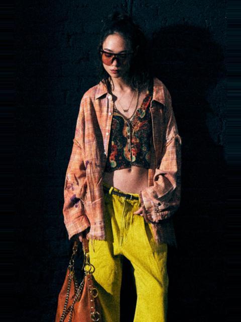 SHREDDED SEAM DROP NECK SHIRT