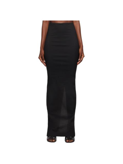 Black Vented Maxi Skirt