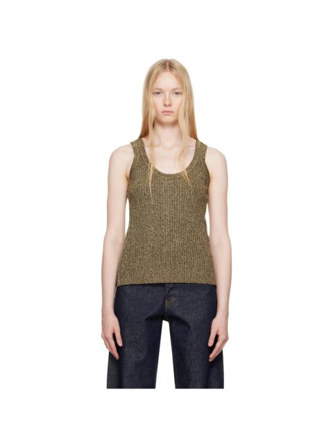 Gold & Brown 'Tom Ford' Metal Plaque Tank Top
