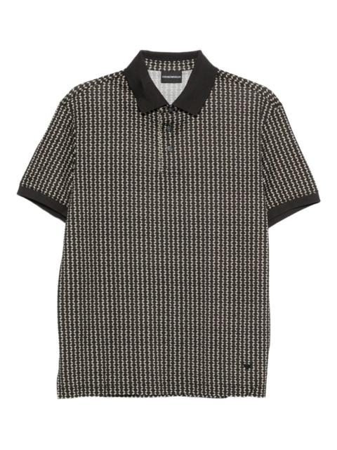 geometric-pattern polo shirt