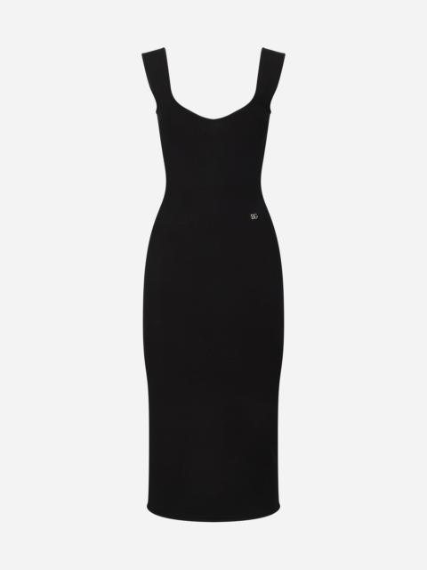 Sleeveless viscose knit dress