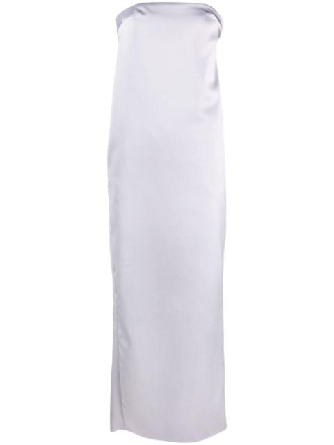 strapless slit-detail dress