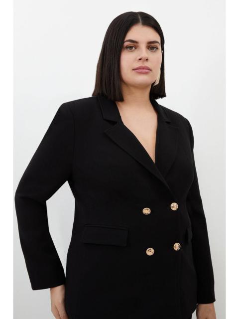Plus Size Compact Essential Tailored Double Breasted Blazer