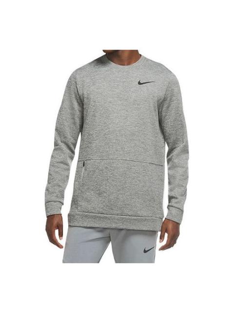 Nike Therma Training Sport Round Collar Velvet Jacket Long Sleeve Men's Grey CU7272-063