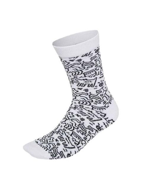 adidas neo x Crossover Graffiti Pattern Casual Socks Unisex One Pair White HC7209