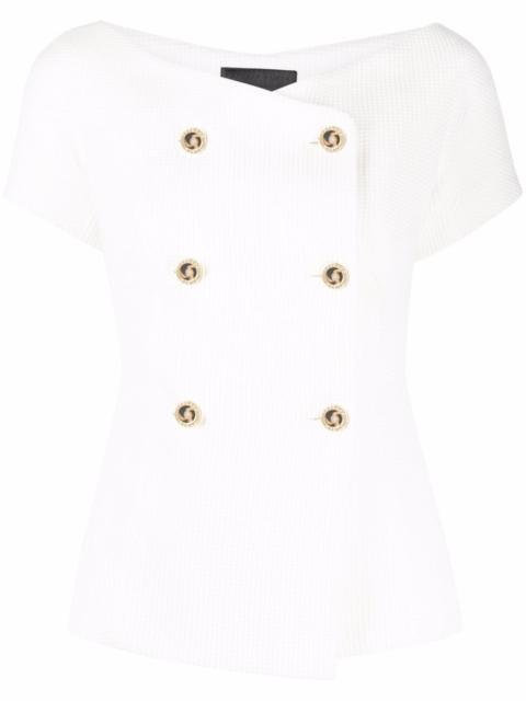 double-breasted short-sleeve blazer