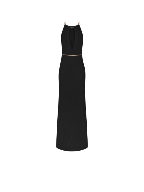 SLEEVELESS EVENING DRESS WITH CUT OUTS