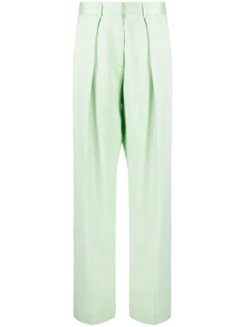 pleat-detail high-rise wide-leg pants