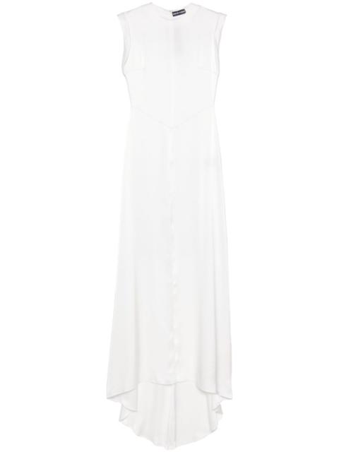 roll-cuffs satin blouse