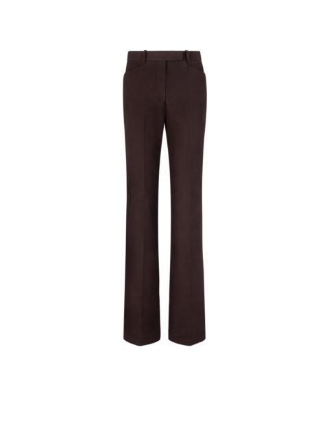 COTTON MOLESKIN TAILORED WIDE LEG PANTS