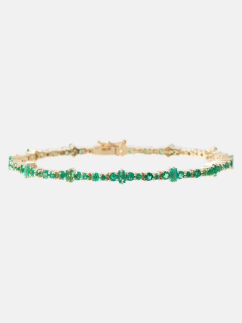 Rivulet 18kt gold bracelet with emeralds