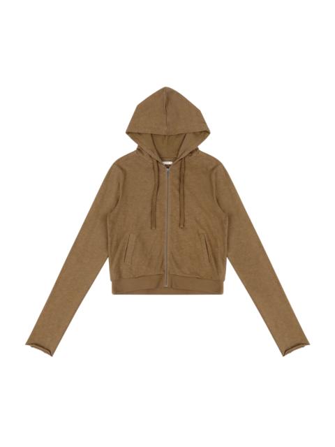 LIGHTWEIGHT CROPPED ZIP-UP DUNE