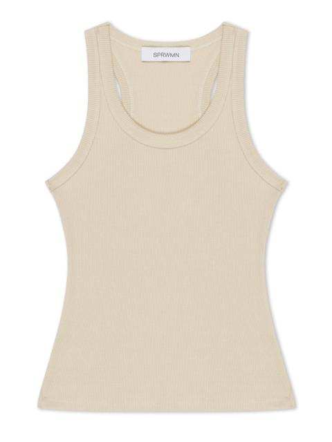 PISTACHIO RIB FITTED SCOOPED TANK