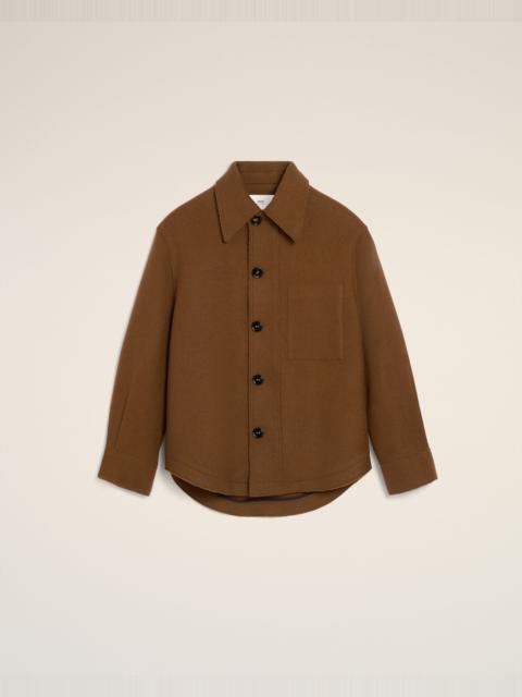 BROWN WOOL BUTTONED JACKET