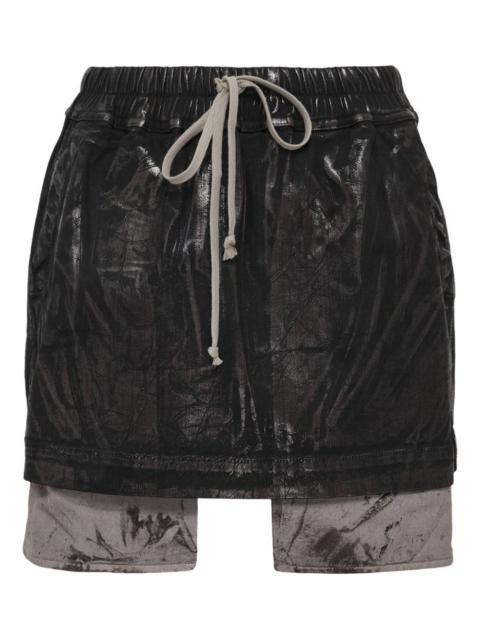 drawstring megacrust denim skirt