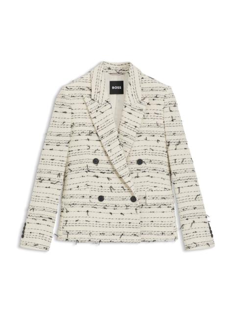 REGULAR-FIT BLAZER IN STRIPED COTTON-BLEND TWEED