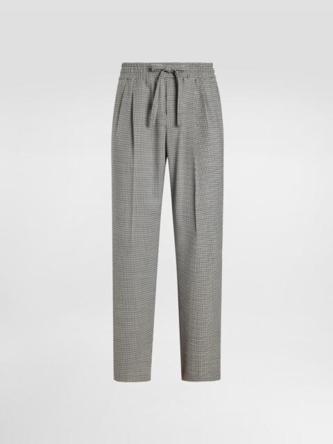 Wool houndstooth joggers