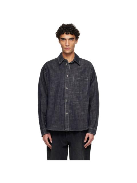 Navy Denim-Like Shirt