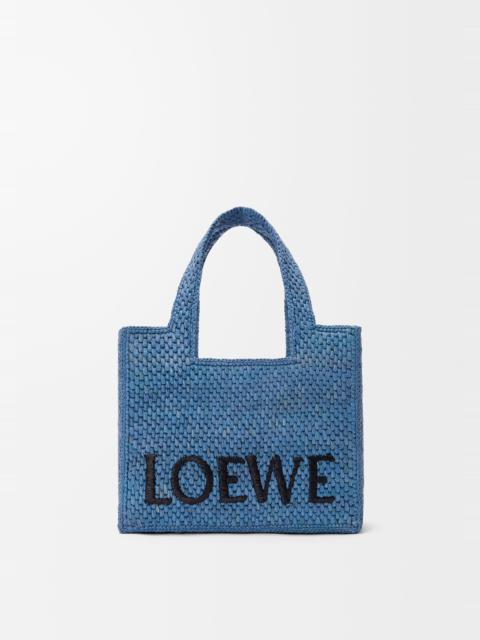 Small LOEWE Font tote in raffia