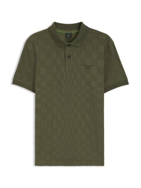 PORSCHE X BOSS POLO SHIRT IN JACQUARD-PATTERNED COTTON