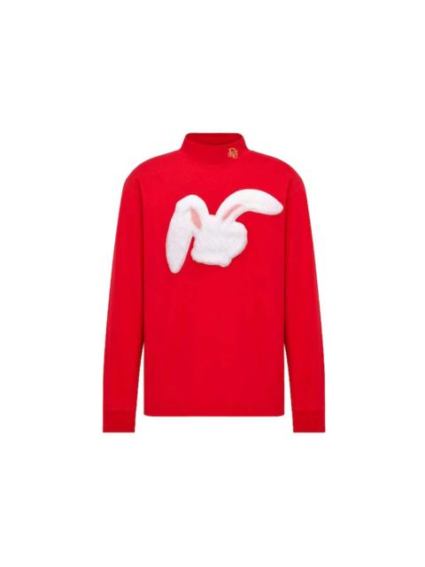 Dior x ERL Relaxed-Fit Long-Sleeved T-Shirt Red Cotton Jersey