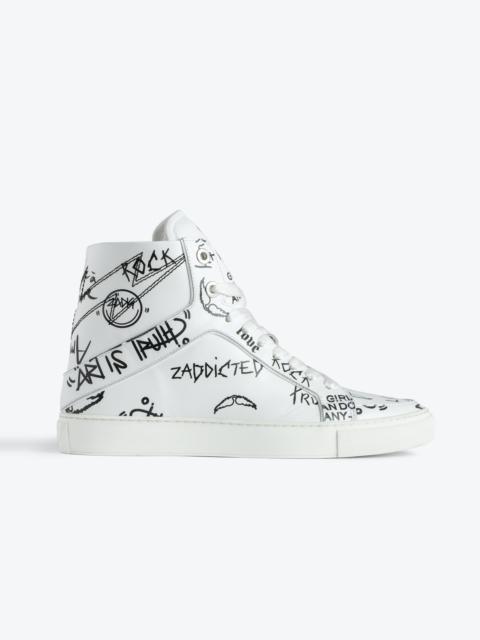 ZV1747 High Flash High-Top Graffiti Sneakers