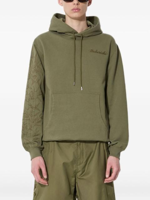 bamboo-sleeve embroidered hoodie