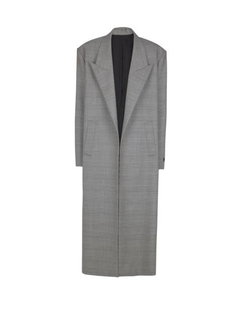 Oversized coat in Prince of Wales wool