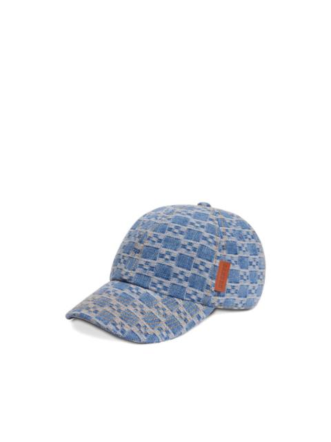 logo-patch patterned baseball cap