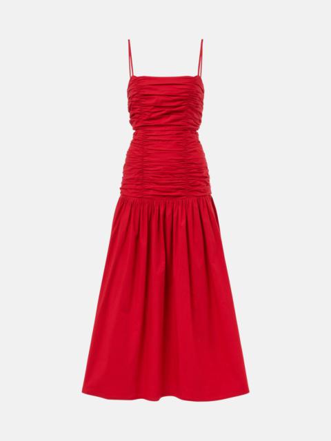 Raquel ruched cotton maxi dress