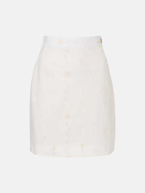Floral cotton-blend miniskirt