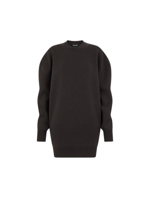 SCULPTURAL WOOL CASHMERE SWEATSHIRT MINI DRESS