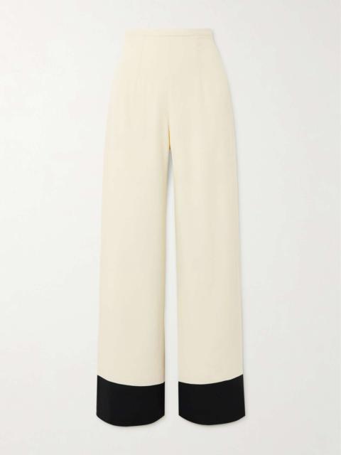 Marlene crepe and cady wide-leg pants