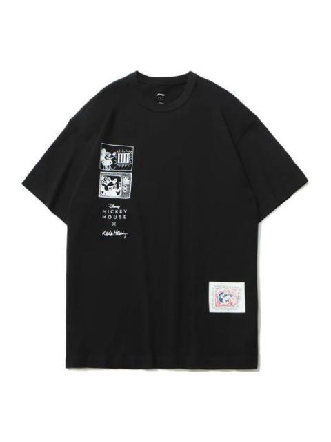 Li-Ning x Disney Mickey x Keith Haring Tee 'Black White' AHSR501-1