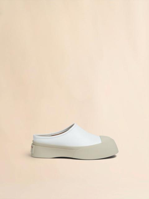 WHITE LEATHER PABLO SABOT