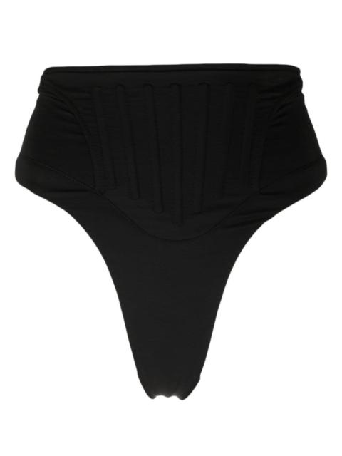 Corset high-waist bikini bottoms