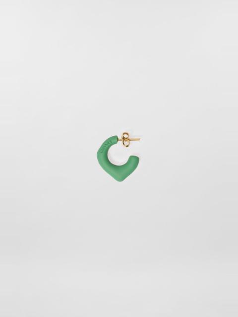 SINGLE METALLIZED EARRING / green matte