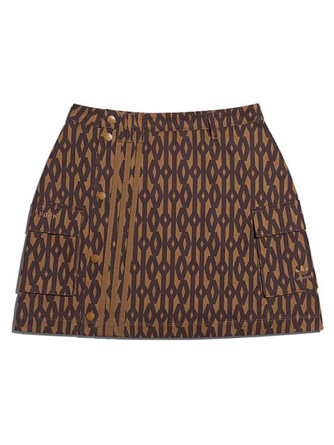 adidas Ivy Park Monogram Skirt Wild Brown/Night Red