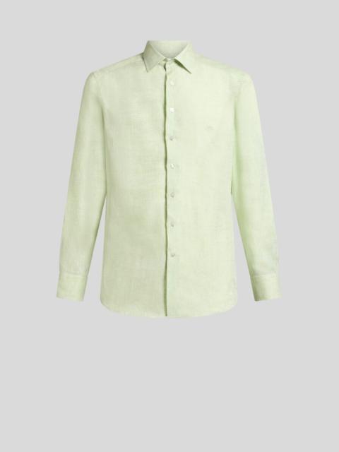 LINEN SHIRT WITH PEGASO EMBROIDERY