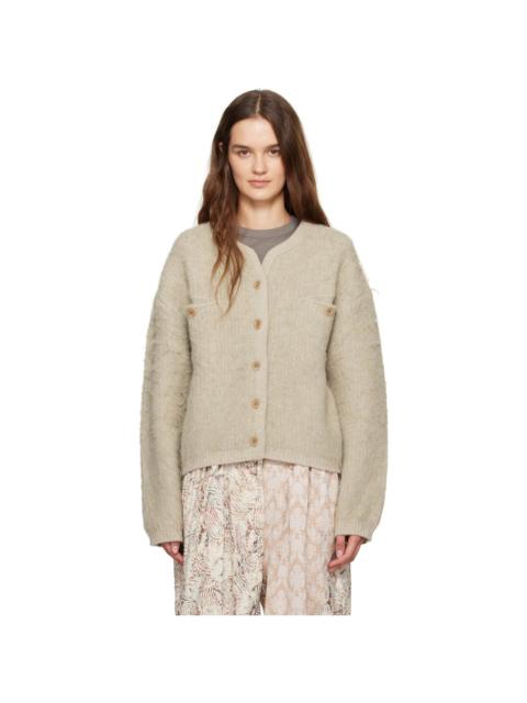 Beige Shaggy Cardigan