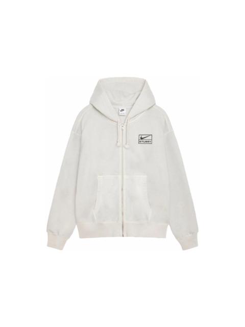 Stussy x Nike Pigment Dyed Fleece Zip Hoodie (SS24) Light Bone
