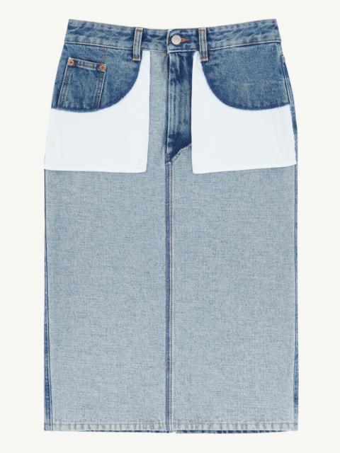 Denim midi skirt