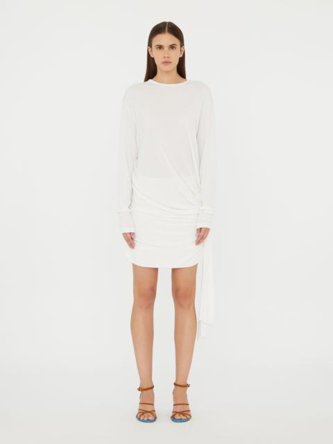 Side Cowl Drape Extension Dress