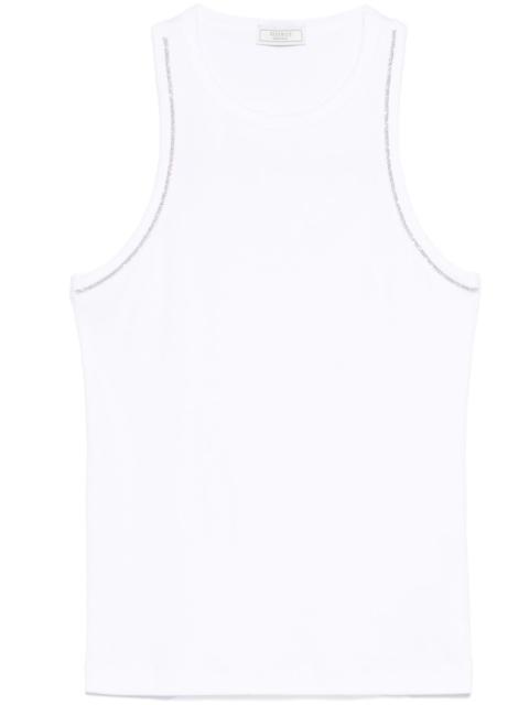 beaded trim-detail top