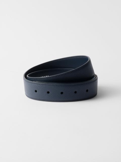 Saffiano leather belt strap