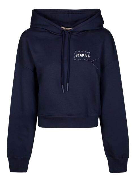 embroidered-patch hoodie