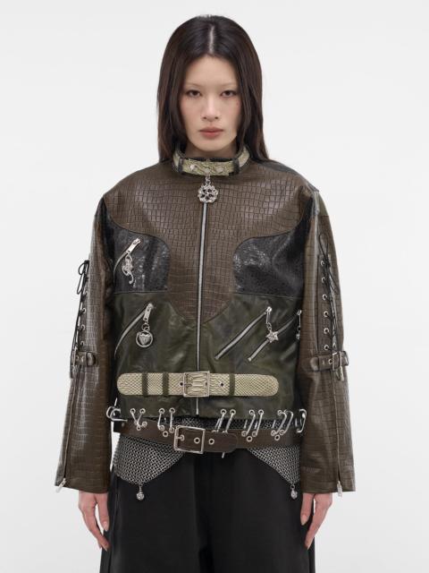 Inversion Laced Embossed Lambskin Jacket
