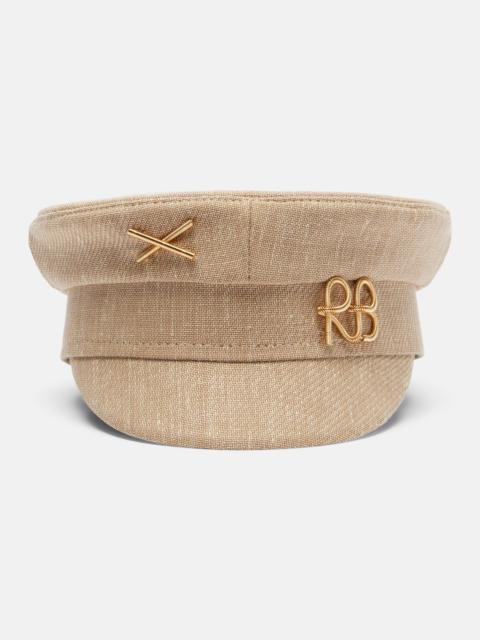 Monogram newsboy cap