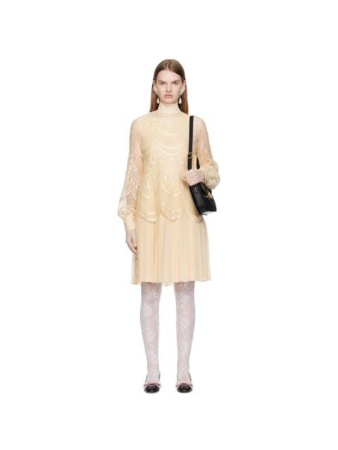 Beige Layered Midi Dress