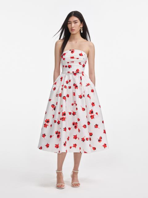 Floral Print Taffeta Midi Dress